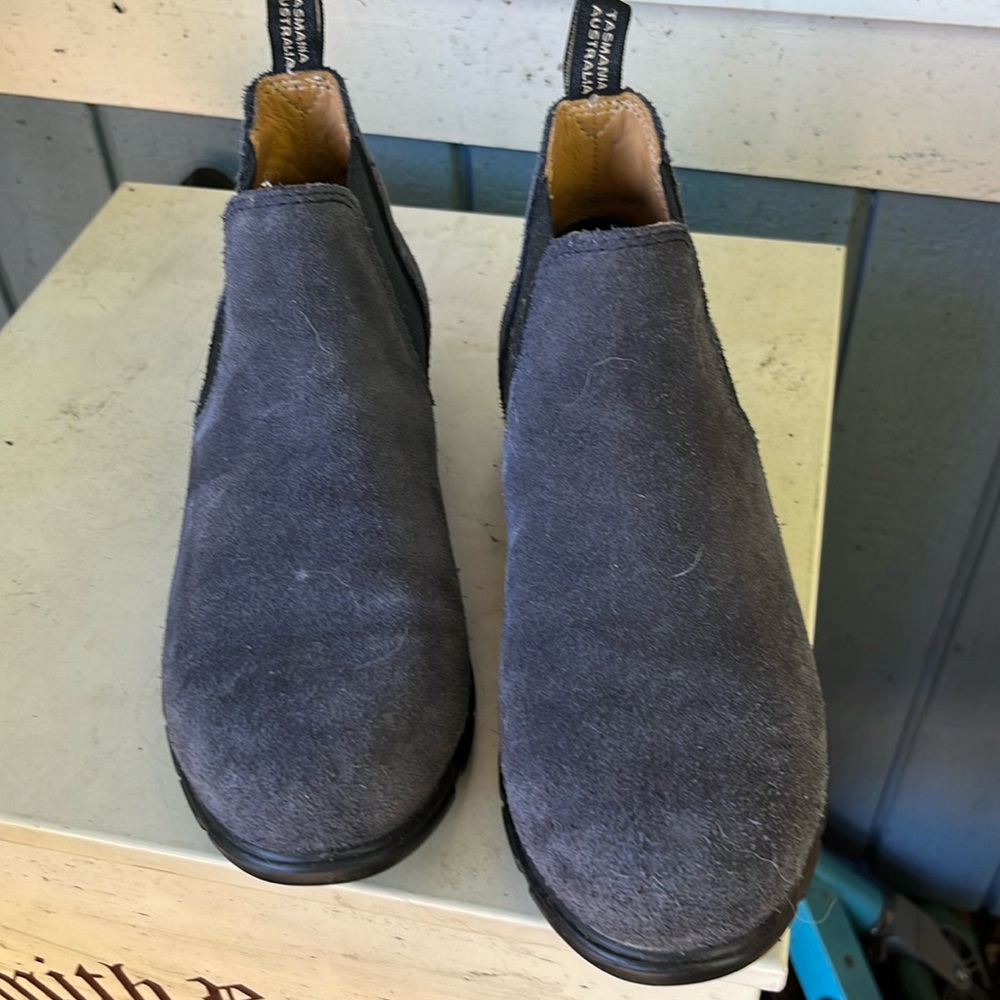Blundstone BL1975 Chelsea Boot Serier Heel Navy Nubuck Leather Womens US 7.5